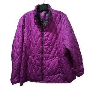 ZeroXposur Quilted Puffer Jacket Women's 1X Orchid Violet Lightweight